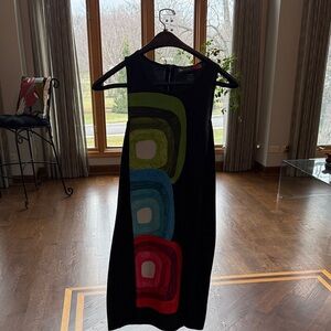 Desigual Black Dress with Multicolor Abstract Design